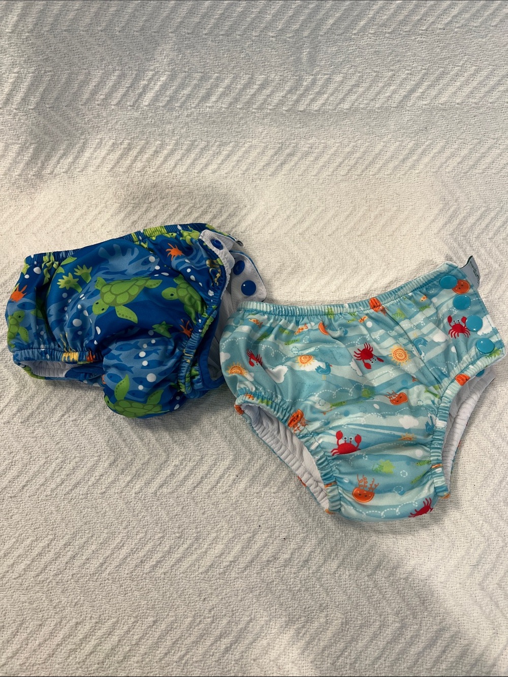 Kids Reusable Swim Diapers in Blue Ocean Prints set of 2